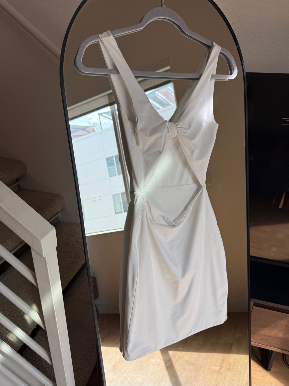 White Cutout Tank Dress -  Elegant Sleeveless Women's Dress